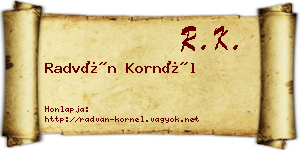 Radván Kornél névjegykártya