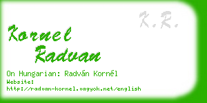 kornel radvan business card